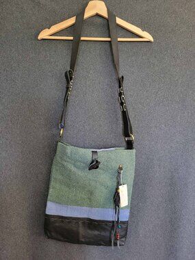 Raj Anthropologie Woven Textile Leather Crossbody Bag Southwestern Boho NWT